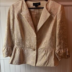 St. John full suit Cream and Gold Blazer and matching skirt